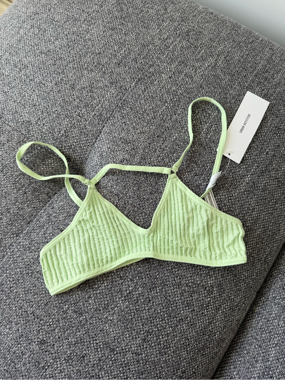 UO Light Green Ribbed Bralette